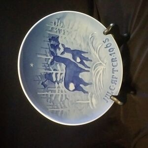 PLATE Bing & Grondahl Copenhagen 1965 JULE AFTER I Skoven for Jul Christmas